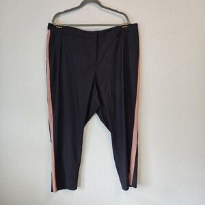 Wildfang Empower Colorblock Slim Crop Pant | Black & Rose | Size 20W